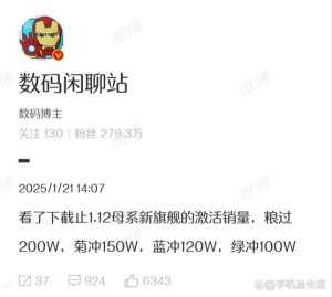 曝小米15下周激活量能到300万台：同期销量第一